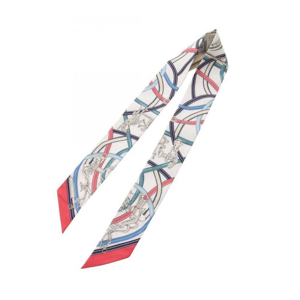 HERMES Authentic White Silk Scarf - Picture 2 of 5